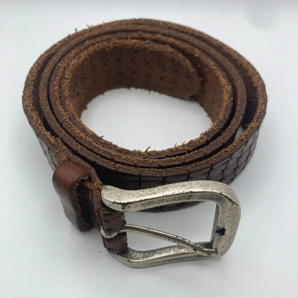 Johnston & Murphy Men's Leather Belt 40 Brown Casual Classic‎ Made in Italy